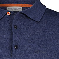 KNITTED MERINO POLO NAVY - A Fish Named Fred