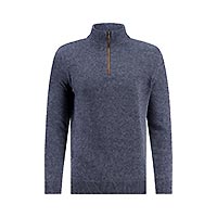 MOCK ZIP MELANGE NAVY - A Fish Named Fred