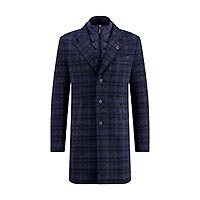 OVERCOAT CHECK DK NAVY - A Fish Named Fred