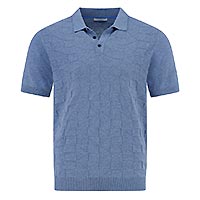 POLO KNITTED STRUCTURE JEANS BLUE - A Fish Named Fred