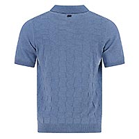 POLO KNITTED STRUCTURE JEANS BLUE - A Fish Named Fred