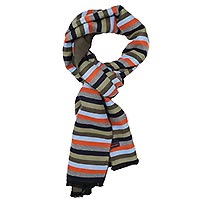 SCARF STRIPE MULTICOLOR GREEN - A Fish Named Fred