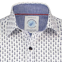 SHIRT ANCHORS WHITE BLUE - A Fish Named Fred