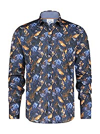 SHIRT AUTUMN LEAVES NAVY - A Fish Named Fred
