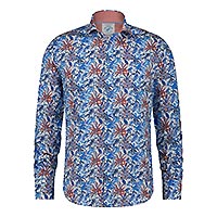 SHIRT BLUE LEAVES MULTI - A Fish Named Fred