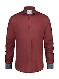SHIRT BRUSHED TWILL BURGUNDY - A Fish Named Fred