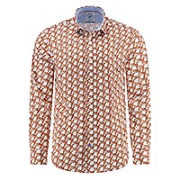 SHIRT GEOMETRIC BIRDS ORANGE - A Fish Named Fred
