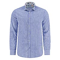 SHIRT LINEN STRIPE COBALT - A Fish Named Fred