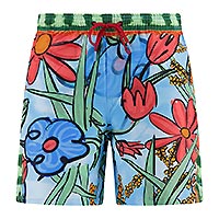 SWIMSHORT AFNF FLOWER CANVAS MULTICOLOR - A Fish Named Fred