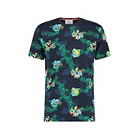 TSHIRT LEAFS STORY NAVY MULTI - A Fish Named Fred