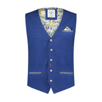 WAISTCOAT BLUE LINEN LOOK - A Fish Named Fred