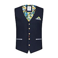 WAISTCOAT BLUE NAVY BUBBLE - A Fish Named Fred