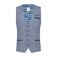 WAISTCOAT CHECK BLUE - A Fish Named Fred