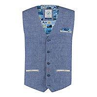 WAISTCOAT LIGHT BLUE STRUCTURE - A Fish Named Fred