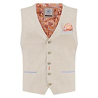 WAISTCOAT LINEN LOOK SAND - A Fish Named Fred