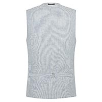 WAISTCOAT LINEN STRIPES BLUE - A Fish Named Fred