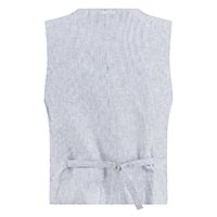 WAISTCOAT LINEN STRIPES COBALT - A Fish Named Fred