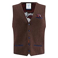 WAISTCOAT PIQUE CHOCLATE BROWN - A Fish Named Fred
