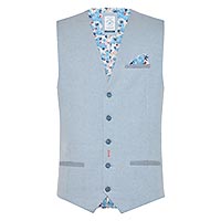 WAISTCOAT PIQUE LITE BLUE - A Fish Named Fred