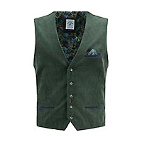 WAISTCOAT RIB DARK GREEN - A Fish Named Fred