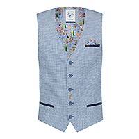 WAISTCOAT SMALL BLUE CHECK - A Fish Named Fred