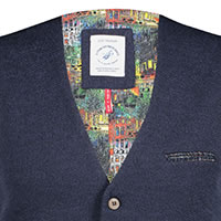 WAISTCOAT STRUCTURED KNIT BLUE - A Fish Named Fred