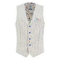 WAISTCOAT STRUCTURE STRIPES WHITE - A Fish Named Fred