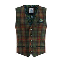 WAISTCOAT TARTAN DK GREEN - A Fish Named Fred