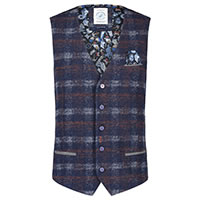 WAISTCOAT WOOL RED BLUE - A Fish Named Fred