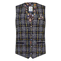 WAISTCOAT YELLOW NAVY WOOL - A Fish Named Fred