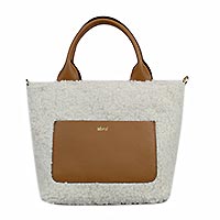 SAC RAQUEL ECOFUR IVORY CUOIO - Abro