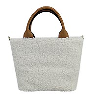 SAC RAQUEL ECOFUR IVORY CUOIO - Abro