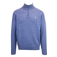 PULL HARRY HALF ZIP DENIM BLUE - B.O. Bande Originale