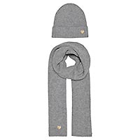 AVERY SCARF BEANIE SET GREY - Only