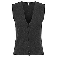 BILLIE VEST DARK GREY MELANGE - Only
