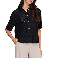 CATHINKA BUTTON TOP BLACK - JDY