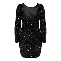 CONFI DRESS SEQUINS BLACK - Only