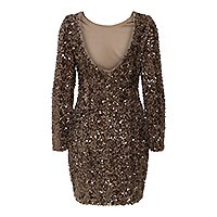 CONFI DRESS SEQUINS BROWN - Only