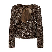 CONFI SEQUINS TOP BROWN - Only