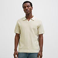 EASTON KNIT POLO WHITECAP GRAY - Jack & Jones