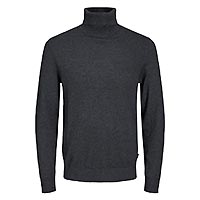 EMIL KNIT ROLL NECK DARK GREY - Jack & Jones