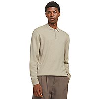 EMIL POLO HALP ZIP OATMEAL - Jack & Jones
