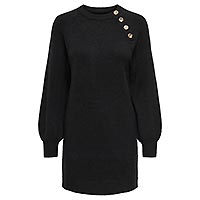 EMMA BUTTON DRESS BLACK - Only