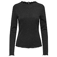 EMMA GLITTER TOP BLACK SILVER - Only