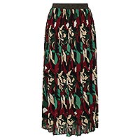 GABRI SKIRT BLACK LEAVES - Only