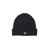 HEARTY BEANIE BLACK SILVER - Only