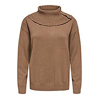 JAYDEN SPLIT NECK KNIT COCOA - Only