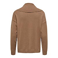 JAYDEN SPLIT NECK KNIT COCOA - Only