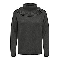 JAYDEN SPLIT NECK KNIT GREY - Only