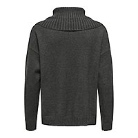 JAYDEN SPLIT NECK KNIT GREY - Only